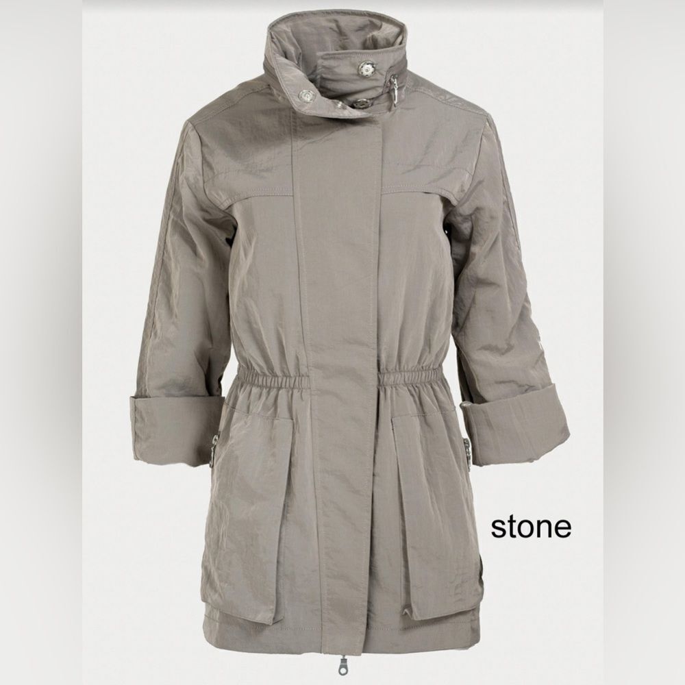 Venezia Nylon Outer Shell Stylish Trenchcoat Jacket Size XL Color Stone Fillmore